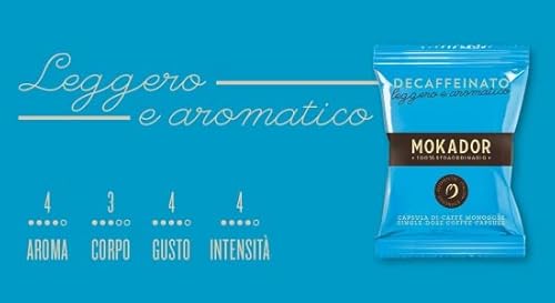 100 DECAFFEINATO MOKADOR leggero e aromatico