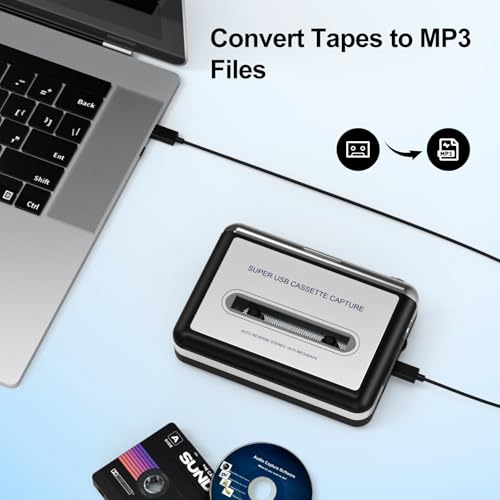 Image of Personal Cassette Player Tape Recorder, Convert Tape to MP3 Digital, Portable Walkmaner with Auto-Reverse, 3.5MM Earphone Jack