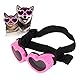Qcwwy Hundesonnenbrille, UV-Schutz, Hundesonnenbrille mit Verstellbarem Riemen, Wasserdicht, Winddicht, Verhindert Beschlagen, HD-Linse, Herzförmige Haustier-Sonnenbrille für Welpen,