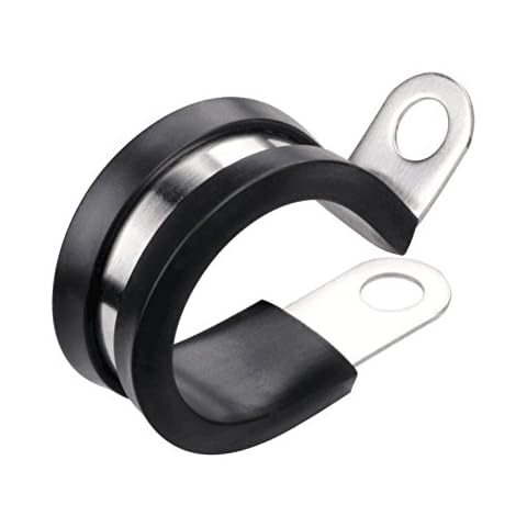 LOKMAN 20 Pack 3/4 Inch Stainless Steel Cable Clamp, Rubber Cushioned Insulated Clamp, Metal Clamp, Tube Holder for Tube, Pipe or Wire Cord Installation Cover