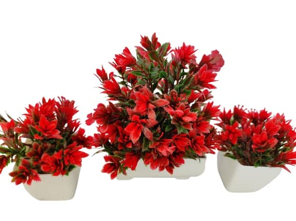 NMAB ARTESANIA Set of 3 Artificial Plant with Pot for Decorative, Home Office or Gift- P206