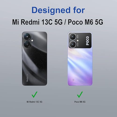 Image of amazon basics Back Case Cover for Mi Redmi 13C 5G | Compatible for Mi Redmi 13C 5G Back Case Cover | Case Cover with Camera Protection | (TPU + PC | Transparent)