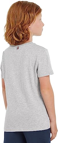 Tommy Hilfiger Camiseta de Manga Corta Chicos con Cuello Redondo, Gris (Grey Heather), 14 Años