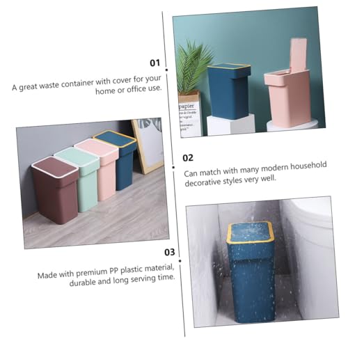 Alipis Mülleimer mit Deckel Drucktyp Kunststoff für Küche und Badezimmer und Elegant – Bild 6