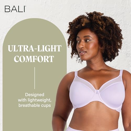 Image of Bali Women's Seamless Underwire Bra, One Smooth U Smoothing Underwire Bras for Women, Convertible Straps, Ultra Light
