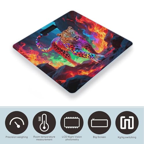 Báscula digital Colorful Leopard para baño, 400 lb miniatura 3