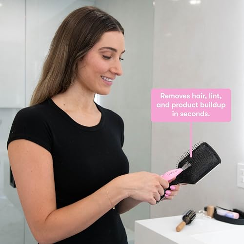 FRAMAR Premium Hair Brush Cleaner Tool – Hairbrush Cleaner Tool, Brush Cleaner Tool for All Types, Comb Cleaner – 2 in 1 Design Removes Hair & Build up Instantly – Pink - Image 6