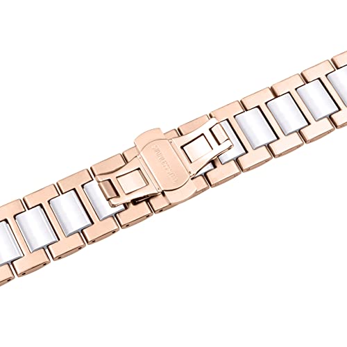 YISIWERA Ceramica Cinturino Orologio Argento Rosa