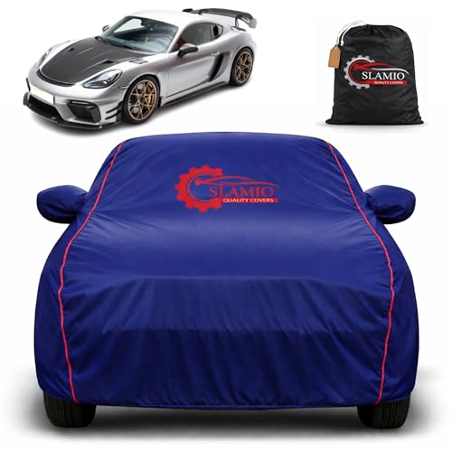 Image of Car Cover for Porsche Cayman | 100% Waterproof Heavy-Duty 3-Layer Car Body Cover | All-Weather Rain, UV, Sun & Dust Protection | Custom Fit | Mirror & Antenna Pockets | Navy Blue