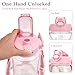 Linkidea 55oz Tritan Water Bottle with Strap & Handle, Reusable Sports Waterbottle with Time Marker, Portable Large Waterbottle for Gym Fitness Outdoor