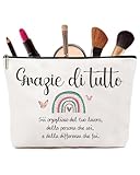 Regalo Grazie - Regali per Ringraziare Persone Speciali Regalo Donna Utile, Pochette Donna Trucchi, Regali di Gratitudine per Insegnanti, Capi e Colleghi.