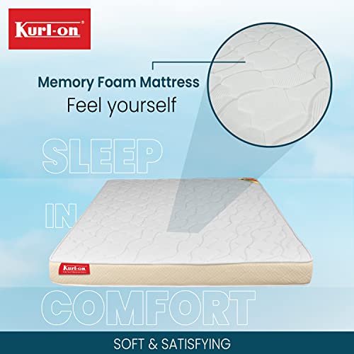 Image of Kurl-On Mattress | Mattress King Bed, Natural Coir + Memory Foam Quilt Mattress, 7-Inch Bed Mattress, Mattress King Size, Soft Foam for Comfort (78x72x7 Inches, Medium Soft)-Azurite F