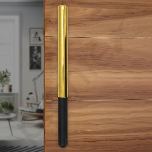 Image of Plantex Door Handle /14 Inch Main Door Handle /Stainless Steel and Aluminium Door Handle /Pull-Push Door Handle /Door Accessories (Pack of 1, Black & Gold)