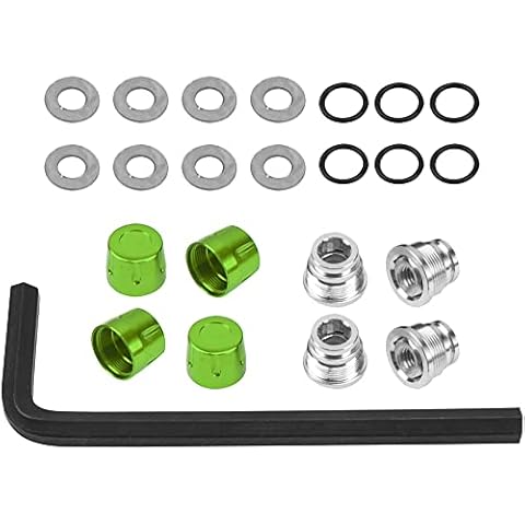 Vgoohobby M4 Wheel Hub Caps Wheel Rim Center Nut Cover Compatible with Traxxas TRX4 TRX6 Axial SCX10 90046 Redcat Gen8 Tamiya 1/10 RC Crawler Car (Green) Cover