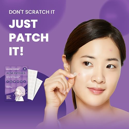 Image of Hydrocolloid Acne Pimple Patch with Tea Tree Oil & Calendula, 72 Pimple Patches Set for Fast Healing, Absorbs Pus & Oil, Invisible, Waterproof & Skin-Friendly Blemish Spot Treatment.