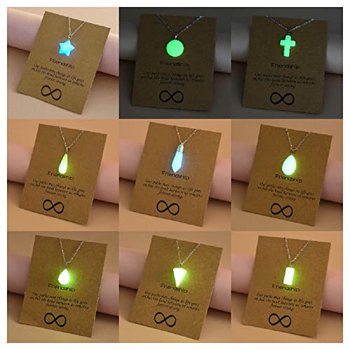 ASFKIPMF Glow in The Dark Crystal Pendant Necklace, Luminous Hexagonal Moonstone Necklace, Fluorescent Stone Necklace, Glowing Gemstone Cross Crystal Charms for Necklace (Cross)3