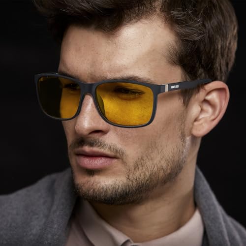 CARFIA Night Vision Glasses Driving for Men Women, Yellow Lenses Enhanced Vision in Low Light Conditions3