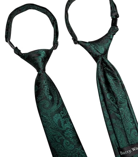 Image of Barry.Wang Boys Ties School Pre-Tied Kids Necktie Handkerchief Clip Set Uniforms Child Ties for 8-14 Years Wedding Party
