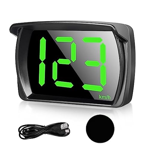 Aicharynic Head Up Display Auto HUD: Uniwersalny cyfrowy prędkościomierz samochodowy z GPS + podwójny chip Beidou do wszystkich samochodów, USB Plug and Play, KMH