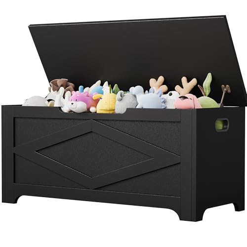 GAOMON Storage Chest, Wooden Toy Storage Bench, Modern Style Lift-Top Toy Chest with Safety Hinge for Entryway, Bedroom, Living Room, Supports 300 Lb and Easy Assembly