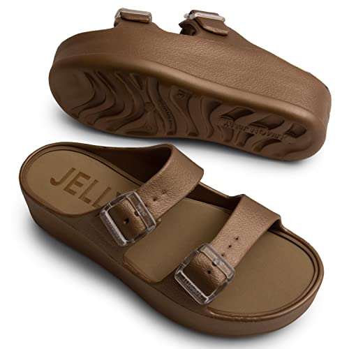 Lemon Jelly Women's Platform Sandals - Casual Double-Buckled Water-Friendly Wedges for Beach - Comfortable, Lightweight Slip-On Sandals for Ladies - Cute, Versatile Chunky Summer Slides3