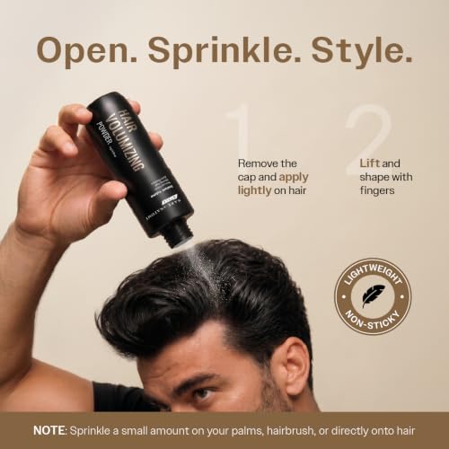 Image of Bare Anatomy Hair Volumizing Powder for Men| Lightweight Hair Powder for Fine & Flat Hair | Instant Volume, Strong & Long Lasting Hold | Sweat Resistant, Non-Sticky, Non-Drying & Easy to Wash | 8gm