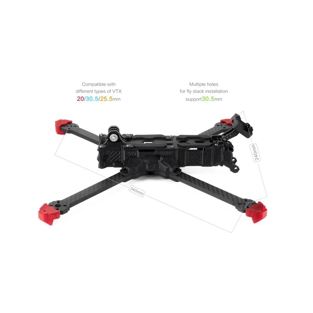 MT7 Lite 7-calowy zestaw ramek Ture X 340 mm rozstaw osi T700 kompatybilny z węglem 7-calowy dron śmigło pasuje do RC FPV