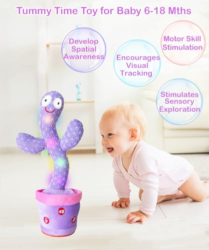 Image of Dancing Talking Cactus Toy Mimics Back, Interactive Singing Mimicking Cactus Baby Toy That Talks Back, Upgraded Safe Plush Eyes Baby Toys 6-12 Months, 1 Year Old Girl Gifts, Baby Girl gifts