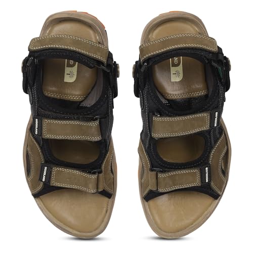 Image of Woodland Men Olive Green Sandal