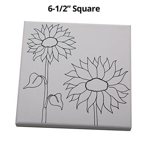 S & S Worldwide Paint-Your-Own Designer Canvas Set Ii, 2 Each Of 6 Pre-Printed Designs, Great For Kids & Adults, Diy Ready To Paint, 6-1/2" X 6-1/2" Stretched Canvas. Pack Of 12. #TOP1