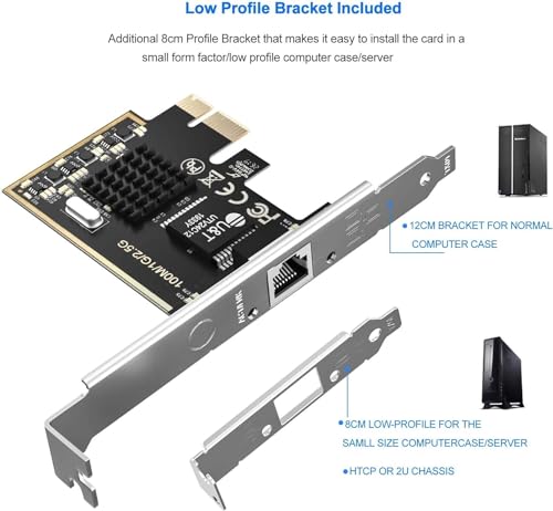 Image of EDUP 2.5GBase-T PCIe Network Adapter with 1 Port, 2500 /1000 /100Mbps Express Gigabit Ethernet Card RJ45 Controller, 2.5Gbps LAN PCIE Card, Support Windows Server /Windows 10 /8.1 /8 /7