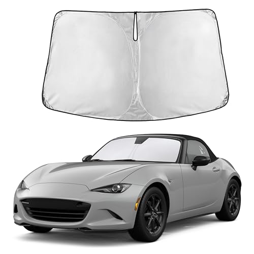 Image of Autovir Windshield Sun Shade Fit for 2016-2023 2024 2025 Mazda Mx-5 Miata Sunshade, Front Car Window Shades Sun Visor, Blocks UV Rays & Heat, Car Accessories