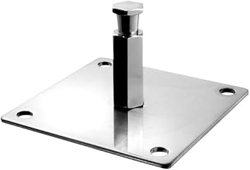 Kupo Square Mounting Plate 100mm with 5/8 Hex Stud Convi Clamp Adapter for Attaching Fixtures, Accessories, and Hardware to Clamps, Truss, and Rigging Used in Photo and Video Production KG000512 | Wall and surface mounting with 4 inch square plate and steel construction