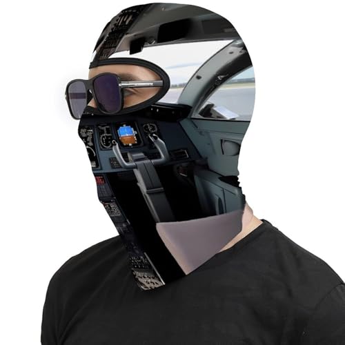 Pasamontaña térmico para hombre y mujer, máscara facial con estampado de cabina de avión, ideal para esquí, motocicleta y clima frío miniatura 4