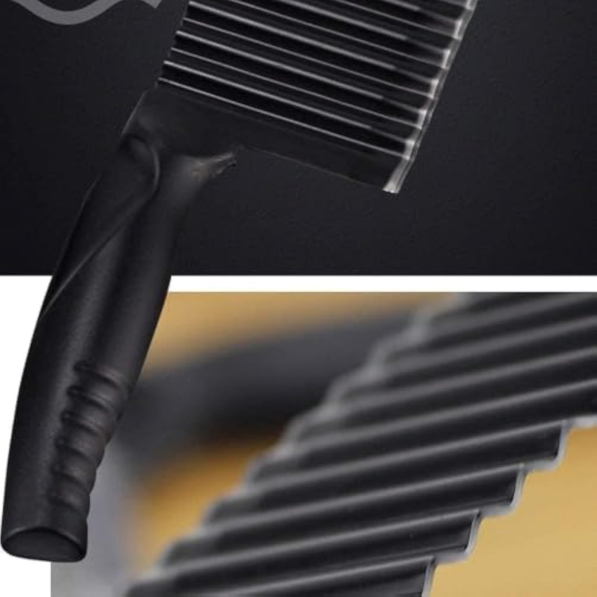 Crinkle Slicer Knife Stainless Steel Black Serrated