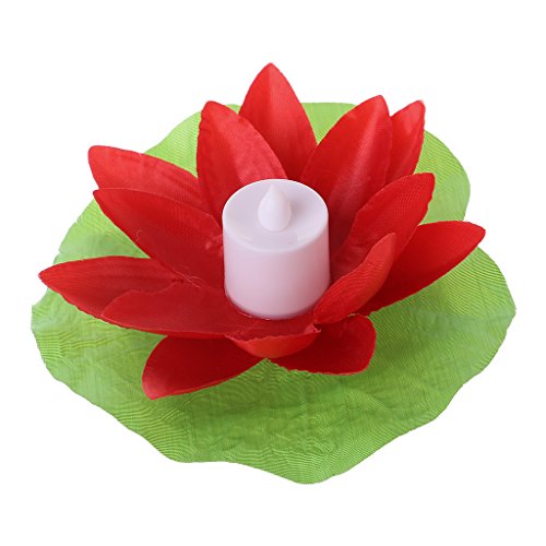 KINTRADE Electronic Candles Lotus Lights Pool Garden Decoration Light Floating Lotus Lights Red