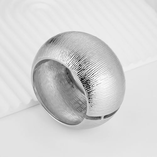 HZMAN 7.0Inch Chunky Bracelets for Women Thick Wide Bangle Bracelet Oversize Textured Open Hinge Wrist Cuff Bracelet Jewelry Gift4