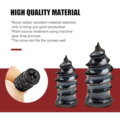 Image of 30 PCS Car Tire Repair Rubber Spike Kit, 0.2 inch x 0.47 inch + 0.26 inch x 0.59 inch Waterproof High Temperature Resistant Tire Tight Fit Seal Quick Repair Tool, Replacement Parts, for Cars (Black)