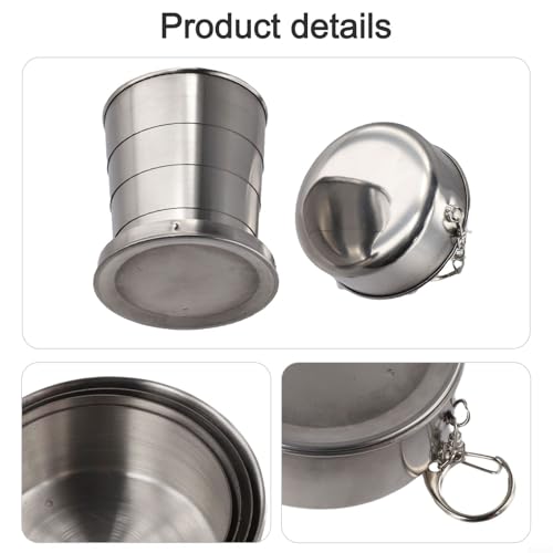 Taza de café plegable de acero inoxidable con tapa, 250 ml, para uso diario en el trabajo, viajes y casa (tamaño grande de 250 ml) - imagen 9