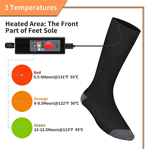 LHNK Heated Socks, Heated Socks for Men Women, Soft and Warm Heating Socks (with Battery), Warm Gift for Hiking, Climbing, Fishing, Cycling, Camping, Hunting, Skiing - Image 3