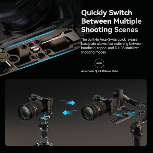 Image of SmallRig Cage Kit for Sony A6700 with a Cable Clamp for HDMI, Built-in Quick Release Plate for Arca-Type, Film Movie Making Camera Video Cage with Shoe Mount, 1 /4''-20 & 3 /8''-16 Threaded Holes - 4336