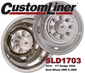 Phoenix USA Stainless Steel Wheel Liners - 2003-Current Dodge 3500 Trucks, 17In. Wheels, Model Number SLD1703