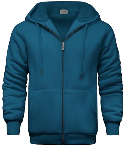 Mens Fleece Hoodies Zip Up Warm Thick Winter Jacket - image 1