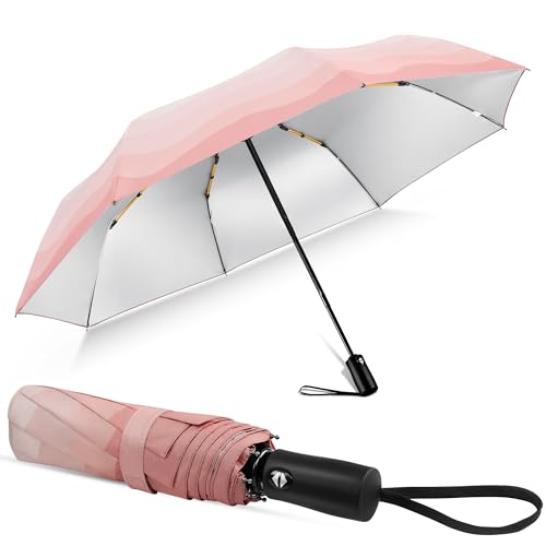 Parapluie pliable rose automatique pour fille Lejorain