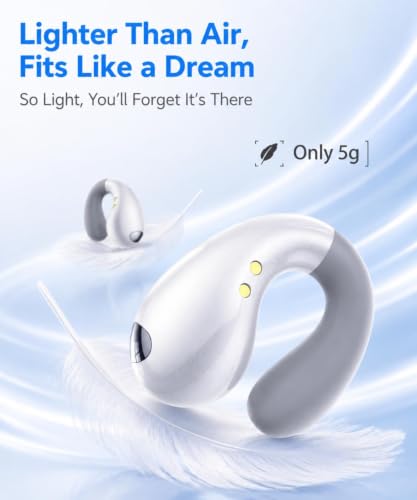 Image of Boytond Ultra Open Ear Earbuds - Comfort Clip On Earbuds, Wireless Bone Headphones Design for Long Listening, Fast Charging for Running, Sports, and Travel, Snow White