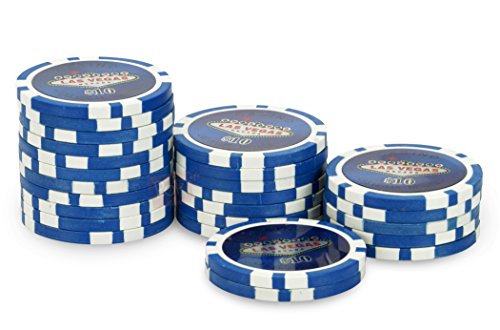 POKEO Rouleau 25 jetons Laser Las Vegas $10 Bleu Cover