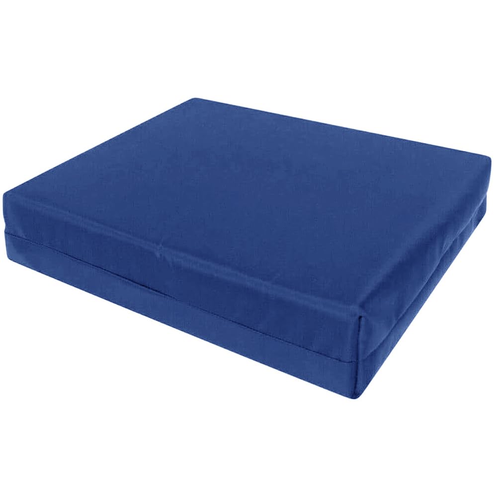 Pinkfairy Waterproof Seat Pad 4cm Thick Garden Rattan Furniture Outdoor Indoor Foam Filled Cushion With Removable Water-Resistant Fabric Zipper Cover (Royal Blue, 45 x 45cm / 18" x 18")