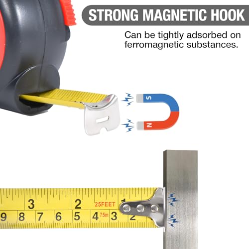 Cinta métrica para zurdos 25 ft con bloqueo automático miniatura 4