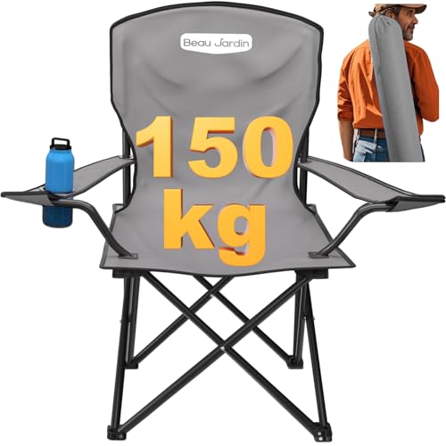 BEAU JARDIN Sedia Pieghevole Portatile da Campeggio 150 KG con