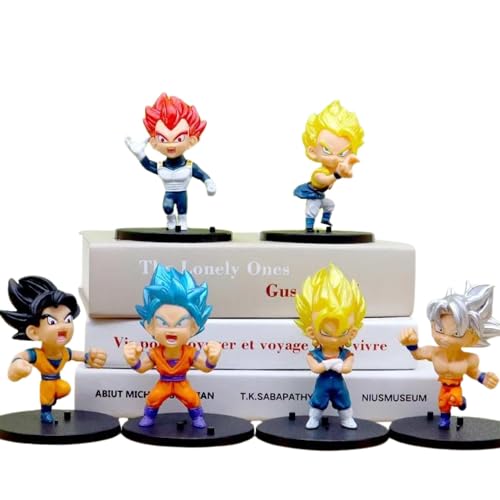 Image of Mallexo DBZ Action Figures Set 6PCs Dragn Bal Z Toys for Kids Animee Toy Set of Size10CM for Car Dashboard, Decoration, Cake, Office Desk & Study Table Multicolor (S11)